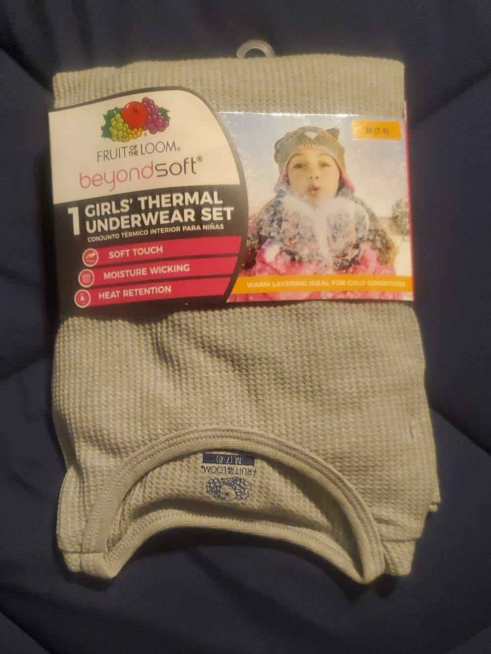 Fruit of the Loom Girls' Thermal Underwear Set - Light Gray